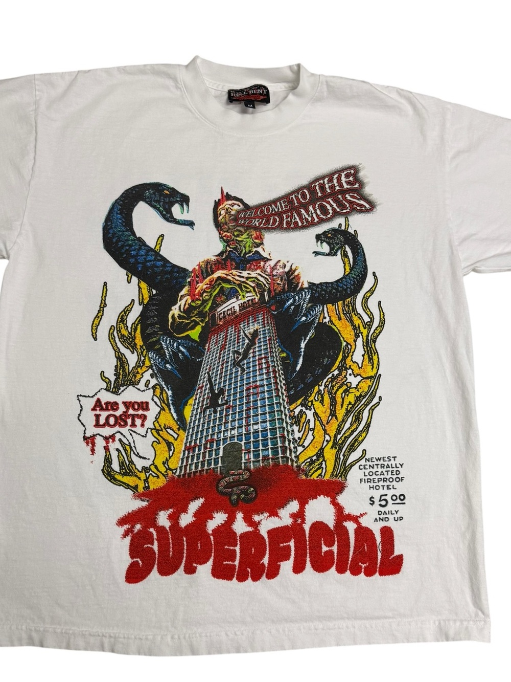 Hellbent Superficial Double-Sided Horror Graphic Tee White Men’s Medium